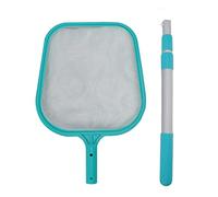 PxQuerantic Swimming Pool Skimmer Net, Nylon Pool Leaf Rake with Retractable Rod, Green Plastic Frame for Hot Tub Spa Fountain Surface Cleaning