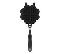 PxQuerantic Teglia per waffle a doppia faccia con 2 manici, stampo per waffle antiaderente, accessorio per cottura a forma di cuore a forma di fiore, pentola per waffle sul fornello per,