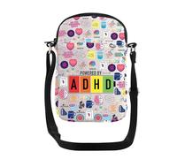 PXTIDY ADHD Warrior Crossbody Bag ADHD Awareness Regali Neurodiversità Salute Mentale Terapeuta Accessori Borse Consigliere Regali, Beige, Small
