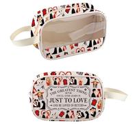 PXTIDY Beauty case musicale trasparente The Greatest Thing You'll Ever Learn is Just to Love and Be Loved in Return Bag for Fans, Beige, Beauty case trasparente