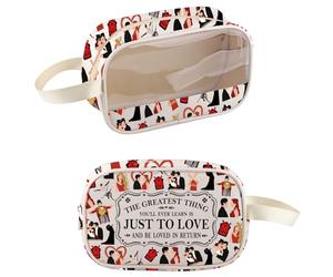 PXTIDY Beauty case musicale trasparente The Greatest Thing You'll Ever Learn is Just to Love and Be Loved in Return Bag for Fans, Beige, Beauty case trasparente