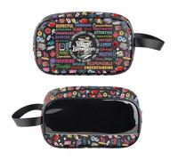 PXTIDY Beauty case trasparente per bibliotecari scolastici, insegnanti, borsa cosmetica da viaggio, regalo di ringraziamento per bibliotecari, Nero , Beauty case trasparente