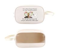 PXTIDY Beauty case trasparente per cresima cattolica confermata in Cristo, regalo per la cresima cristiana, regalo per chiesa religiosa, bianco, Beauty case