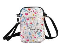 PXTIDY Borsa a tracolla con scritta "Thank You" per personale medico, infermiere, medici, assistenti, regali di apprezzamento, personale infermieristico, Beige, Small