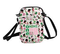 PXTIDY Borsa a tracolla per sorellanza greca rosa, idea regalo per sorellanza greca, Beige, Small