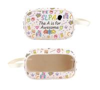 PXTIDY Borsa da toilette trasparente per terapia del linguaggio, regalo SLPA, regalo per assistente patologia, regalo di ringraziamento SLPA, bianco, Beauty case