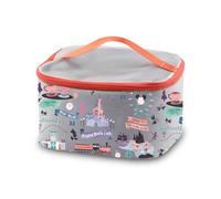 PXTIDY Borsa per cosmetici da viaggio per vacanze, regno magico, luogo per feste, castello magico, parco, borsa per il trucco, regalo da viaggio magico, Grigio