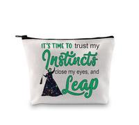 PXTIDY Borsa per il trucco ispirata alla musica strega It's Time to Trust My Instincts Witchy Gift Broadway Musical Merch Witch Fans Gift, Beige, Taglia unica