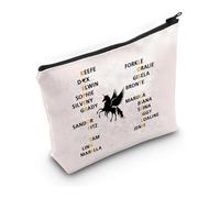 PXTIDY Borsa per trucchi con personaggi di Kee-fe, con scritta "Keeper of the Lost Cities Characters", idea regalo ispirata a KOTLC, Beige, ONE SIDE, alla moda