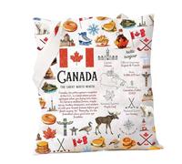 PXTIDY Canada Tote Bag Canadese Souvenir Regalo Shopping Bag Viaggio in Canada Regali per Turista Viaggiatore Canadese Merchandise, Beige, Medium