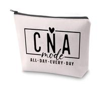 PXTIDY CNA Mode Borsa cosmetica CNA Nurse Make Up Bag CNA Life Gift Certified Nursing Assistant Nurse Survival Kit Zipper Pouch, Beige, borsa per il trucco