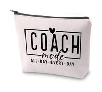PXTIDY Coach Mode Makeup Bag Baseball Coach Regalo Cheer Coach Regalo Gioco Giorno Bomboniere Zipper Bag Pallavolo Coach Regalo, Beige, borsa per il trucco