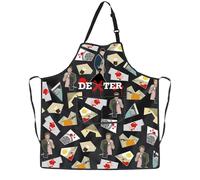 PXTIDY Dexter - Grembiule da macellaio ispirato ai programmi televisivi, con due tasche, regolabile, ideale come regalo per amanti del crimine, Nero , M