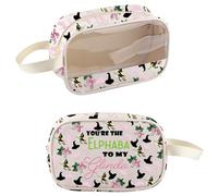 PXTIDY Elphaba - Beauty case trasparente dell'amicizia con scritta "You're The Elphaba to My Glinda", organizer per cosmetici, idea regalo per fan musicali, Beige, Beauty case trasparente