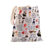 PXTIDY Hadestown - Borsa a tracolla con personaggi musicali, Beige, Medium
