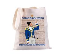 PXTIDY Hamilton Musical Lyrics Gift I Come Back Hamilton Musical Tote Bag Theatre West Broadway Musical Gift Shopping Bag, Beige, Medium