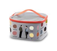 PXTIDY Harry Met Sally Movie Borsa per cosmetici a pois colorati Harry Sally Fans Regali 1989 Borsa organizer per trucco per fan, Grigio