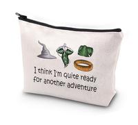 PXTIDY LOTR Hobbit Movie Gift I Think I'm Quite Ready for Another Adventure LOTR Movie Merch Borsa per il trucco Lord Fans regalo, Beige, Taglia unica, Astuccio per trucchi