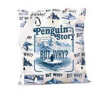 PXTIDY Nihilist Penguin Tote Bag Mountains But Why Motivational Borsa a tracolla per introversi esistenziali regali di crisi, Beige, Medium
