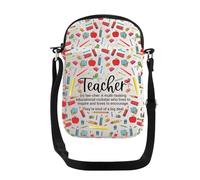 PXTIDY Regali di apprezzamento dell'insegnante Definizione dell'insegnante Borsa a tracolla Personale insegnante Educatore Messenger Bag Regali di pensionamento, Beige, Small