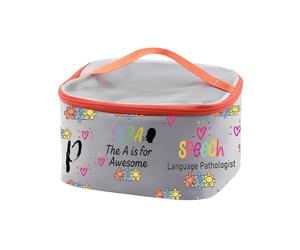 PXTIDY SLPA Gift SLPA The A is for Awesome Cosmetic Case Speech Language Patology Assistant Gift Speech Therapy Makeup Bag, Grigio
