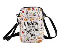 PXTIDY Theatre Gift History Has Its Eyes on You Borsa a tracolla Teatro Merch musicale Regalo per gli amanti del teatro Fan Borsa a tracolla, Beige, Small