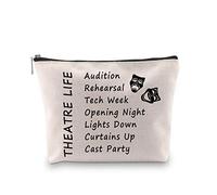 PXTIDY Theatre Life - Borsa per il trucco, per teatro drammatico, idea regalo per teatro, drammatico, attrice, regalo per cosmetici, teatro, teatro musicale, laureati, Beige (Beige) - 1