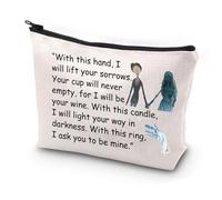 PXTIDY Trousse per cosmetici con scritta in lingua inglese "I Will Lift Your Sorrows", per Halloween, motivo sposa; regalo per matrimonio, Beige, Taglia unica, Astuccio per trucchi