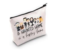PXTIDY Trousse per trucchi da donna a tema gotico con scritta "A Haunted Home is A Happy Home", Beige, borsa per il trucco
