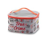 PXTIDY True Crime Fans Gifts True Crime Junkie Makeup Bag Serial Killer Film Toiletry Organizer Bag True Crime Merchandise, Grigio, Taglia unica, Astuccio per trucchi