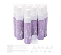 Pxyelec 10 flaconi spray da 10 ml, riutilizzabili, vuoti, in vetro, viola, con 10 imbuti e 5 contagocce, perfetti per erogare profumi a prova di luce e oli essenziali toner
