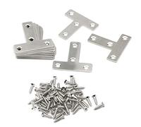 Pxyelec 20Pcs 50mm T Forma Angolo Brace 4 Fori per Mobili in Legno
