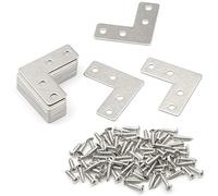 Pxyelec 4 fori angolari piastra angolare piastra piatta forma a L staffa di riparazione connettore di fissaggio staffa di fissaggio placcato giunto staffa di fissaggio fissaggio fissaggio fissaggio mobili protezione 40 mm x 40 mm / 1,57 x 1,57 pollici, confezione da 20