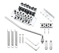 Pxyelec Chitarra elettrica cromata Tremolo ponte con barra doppio strat bloccaggio Floyd Rose Type