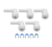 Pxyelec Connettore da 3/8" a tubo OD tipo L da 3/8" raccordo rapido adattatore filtro acqua raccordo per sistema di osmosi inversa RO, confezione da 5