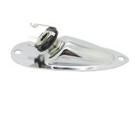 Pxyelec Presa jack di ingresso per pickup per chitarra FD Stratocaster, mono elettrica, 6,35 mm, stile barca (cromata)