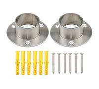 Pxyelec Supporto flangiato per asta armadio in acciaio inox, diametro 38 mm, confezione da 2