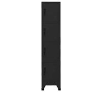 Pxznbe Armadio Archivio Acciaio Nero 38x45x180 cm Ampio Spazio Armadietto Spogliatoio Dotato di 4 Scomparti con Sportelli Chiudibili a Chiave Armadietto Spogliatoio Multiuso