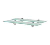 Pxznbe Mensola a Muro 2 Pz in Vetro Temperato Trasparente 50x20 cm Spessore 8 mm Mensola da Bagno Moderno Multiuso Mensola Galleggiante Camera da Letto Salotto per Riporre Saponi per Piatti