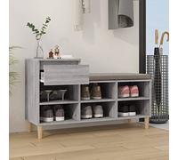 Pxznbe Scaffale per Scarpe Panca per Scarpe Portascarpe Mobile per Calzature per Soggiorno Camera da Letto o Corridoio Arredamento D'interni Mobiletto Durevole e Robusto Grigio Sonoma 102x36x60 cm