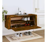 Pxznbe Scaffale per Scarpe Panca per Scarpe Scarpiera a Muro Mobile per Calzature per Soggiorno Camera da Letto o Corridoio Arredamento D'interni Durevole e Robusto Rovere Fumo 100x35x38 cm