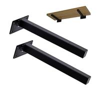Pxzybd Staffe per Mensole da Muro retrò Nera,2 Pezzi,Reggimensola Industriale, Staffe per Scaffali Galleggianti Invisibili,Supporto Fai da Te per Mensole Decorative,Carico 25kg,Black-40cm/15.7in