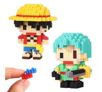 PYAIOVR 2 Pezzi One Piece Building Blocks Set, One Piece Nano Mattoncini, Bambini Educativo Giocattolo Blocks Anime Model Micro Blocks 3D Puzzle Mini Diy Blocchi Per Ragazzi Ragazze(C)