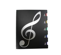 Pyanegn Cartella per Spartiti, 60 Pagine, Spartiti/Supporto, Adatta al Formato Letter A4, Cartella per Coro Scrivibile e Staccabile, Nera