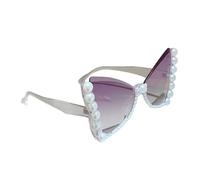 Pyasuye Occhiali da sole con perle farfalla con gatti per le donne moda elegante cornice perle per le donne accessori moda
