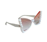 Pyasuye Occhiali da sole con perle farfalla con gatti per le donne moda elegante cornice perle per le donne accessori moda