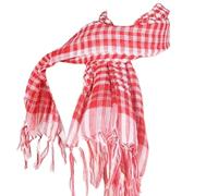 Pyasuye Sciarpa araba per uomini e donne antivento protezioni solari e poliestere secco deserto shemagh sciarpa shemagh uomo keffiyeh sciarpe arabe unisex plaid turbanti con nappe, Rosso e bianco