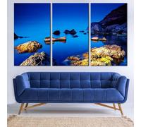 PYBILDCYJ Decorazione Murale Moderna Set da 3 Quadri XXL Paesaggio marino dell'oceano blu Pittura Quadro Senza Cornice, per Soggiorno e Casa - 60 x 90cm x3