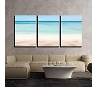 PYBILDCYJ Quadro su Tela Artistico Set da 3 Quadro trittico su Tela Spiaggia di sabbia vuota con il mare Decorazione Moderna Incorniciata, Ideale come Regalo (50 x 75cm x3)