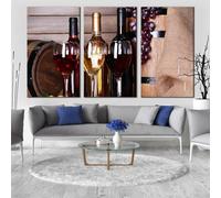 PYBILDCYJ Wall Art su Tela 3 Pezzi Poster ad Pittura su tela Natura morta con botte di vino piatta Decorazione Moderna non Incorniciata per Soggiorno - 40 x 60cm x3